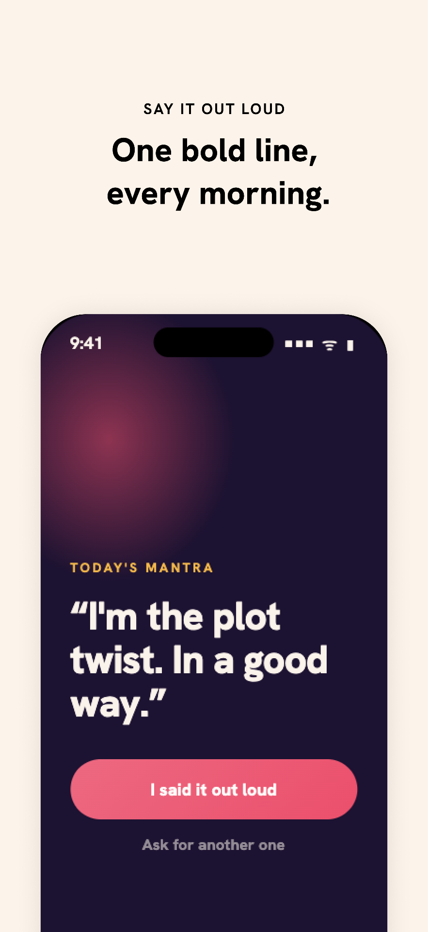 Today's mantra bold morning screen